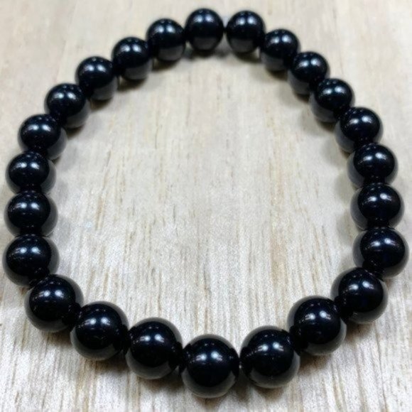 8mm Black Onyx Chakra Bead Stretch Bracelet - Picture 5 of 8